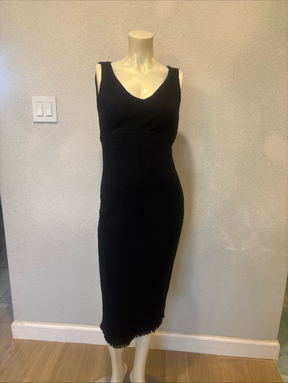 J. Crew Black Wool Sheath Dress Size 2 Empire Waist Office Formal
